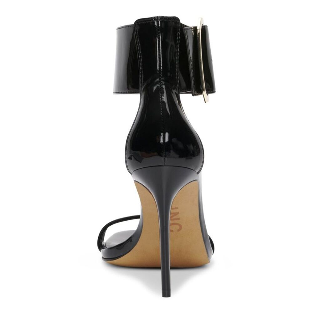 MATEO BY INC Womens Black Padded Melodie Square Toe Stiletto Heeled Sandal 6 M - Picture 2 of 4